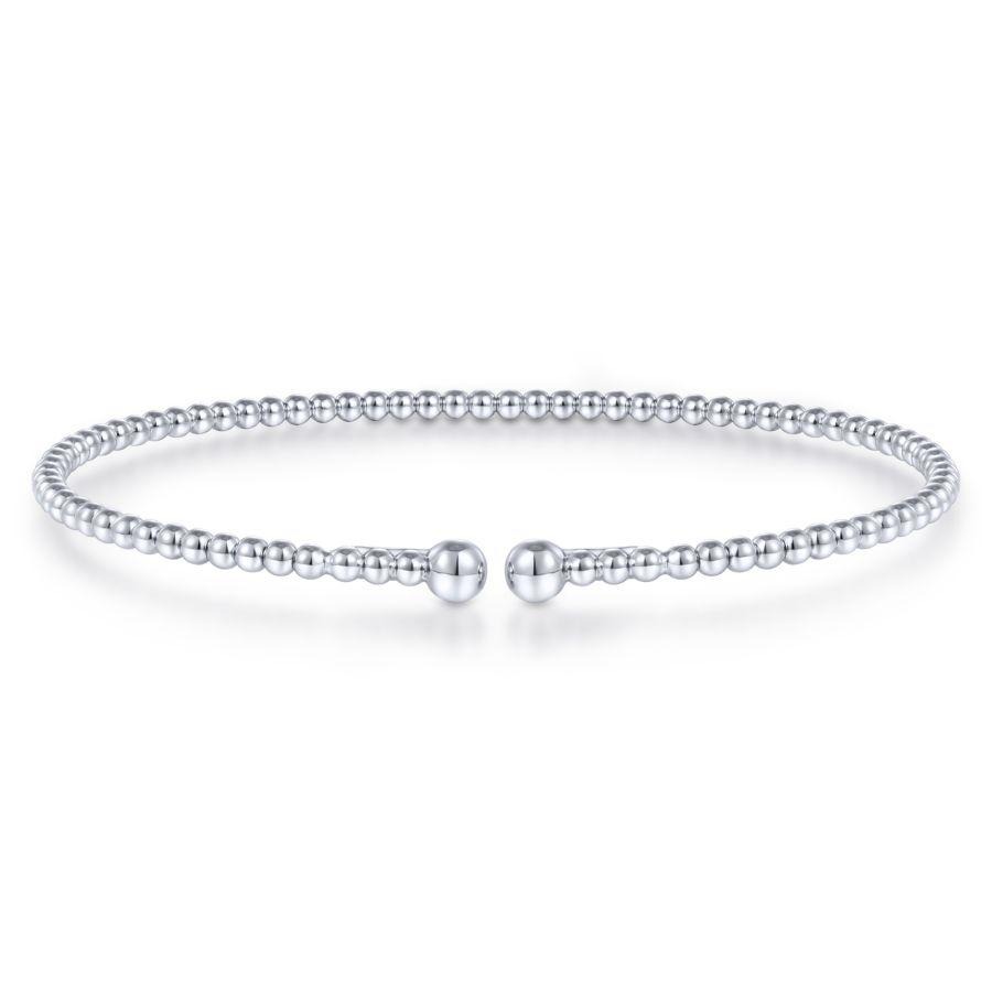 White Gold Bujukan Beaded Bangle Bracelet