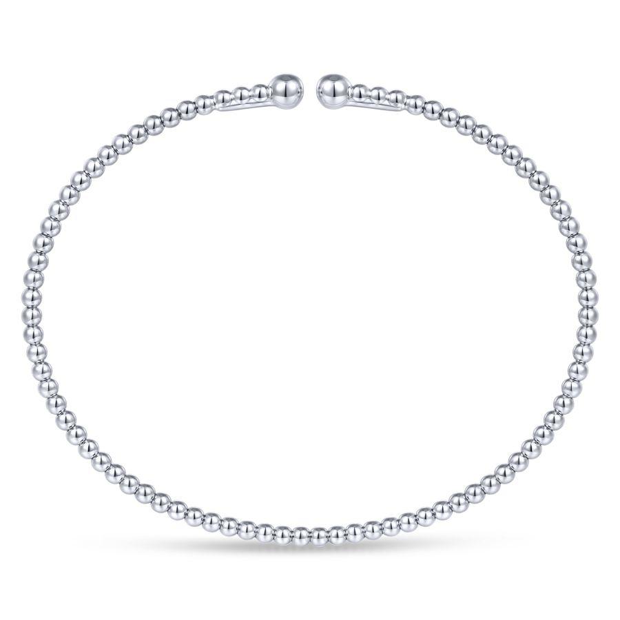 White Gold Bujukan Beaded Bangle Bracelet - Image 3