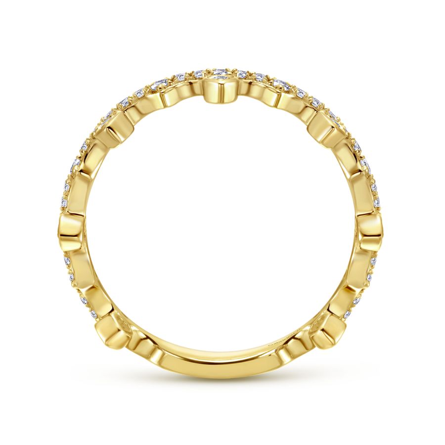 Gold & Diamond Crown Stackable Band - Image 2