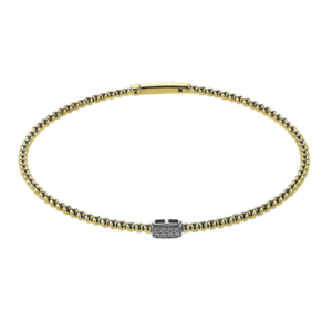Gold Beaded & Diamond Bangle