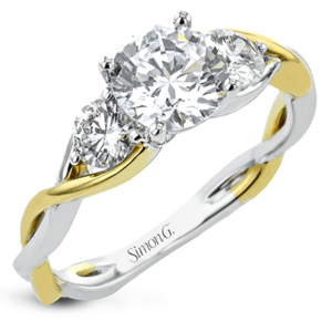 Two-Toned Three-Stone Engagement Ring