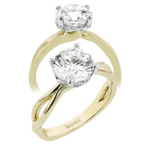 Twisted Shank Diamond Solitaire with Hidden Halo