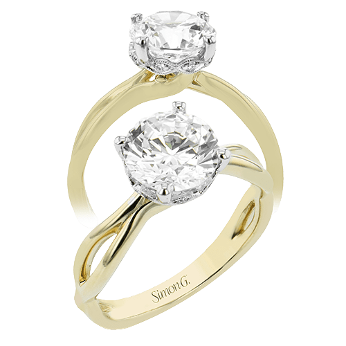 Twisted Shank Diamond Solitaire with Hidden Halo