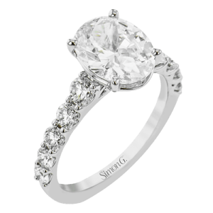 White Gold & Diamond Oval Engagement Ring