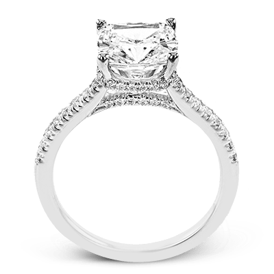 White Gold & Diamond Cushion Cut Engagement Ring - Image 2