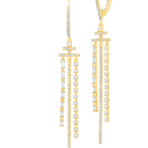 Gold & Diamond Drop Earrings