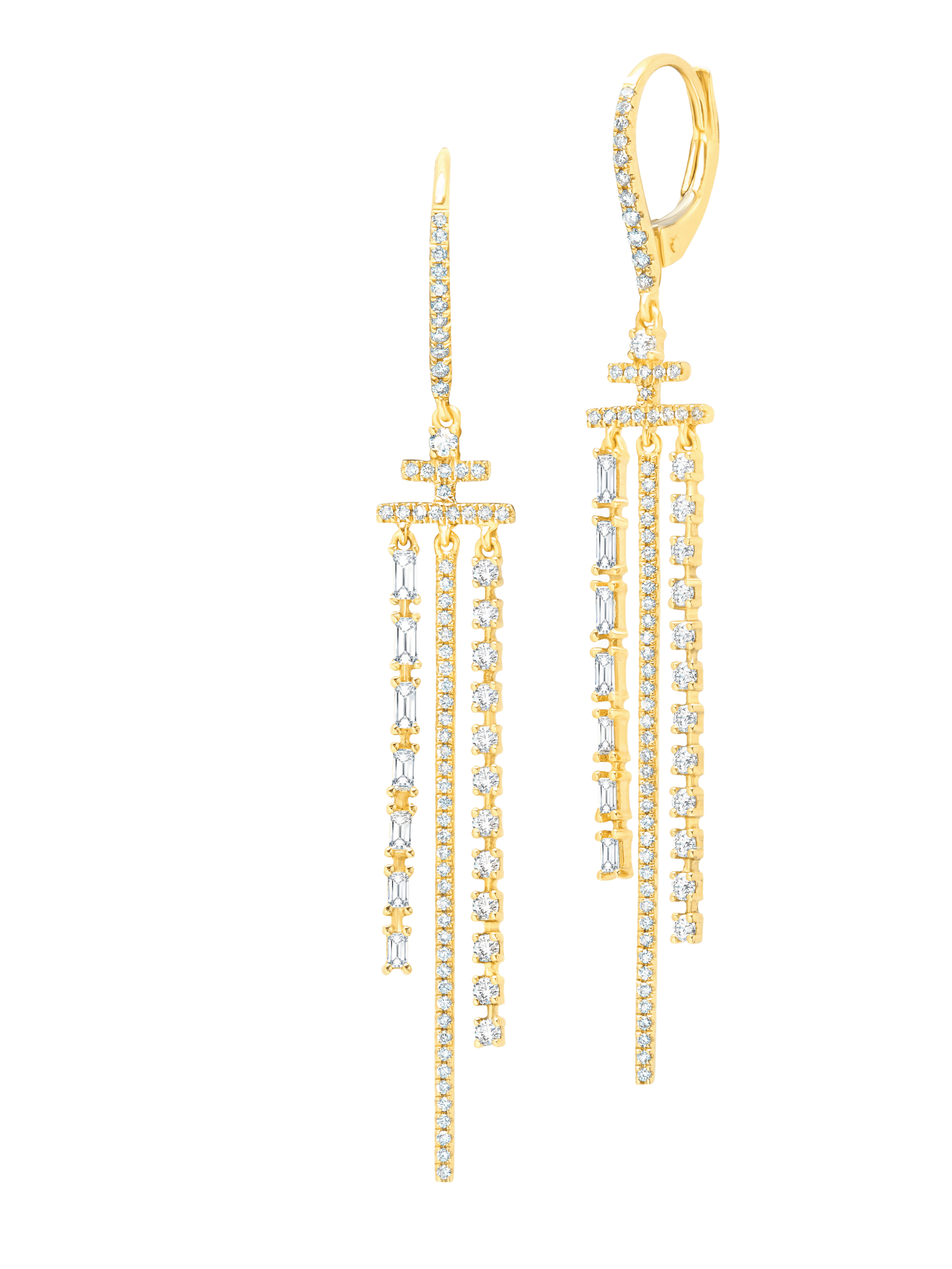 Gold & Diamond Drop Earrings
