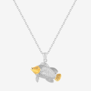 Silver & Gold Triple Tail Fish Pendant