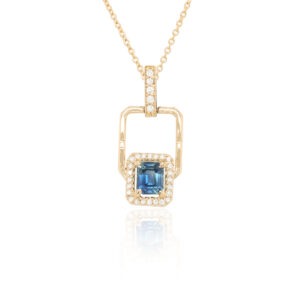 Blue Topaz & Diamond Pendant