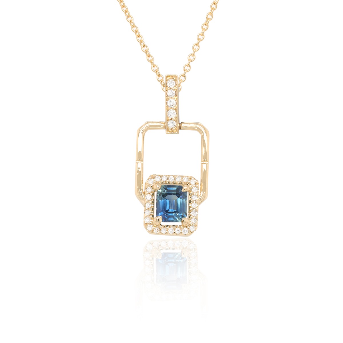 Blue Topaz & Diamond Pendant