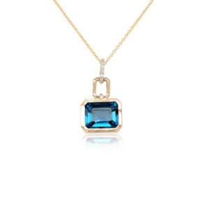 London Blue Topaz & Diamond Pendant