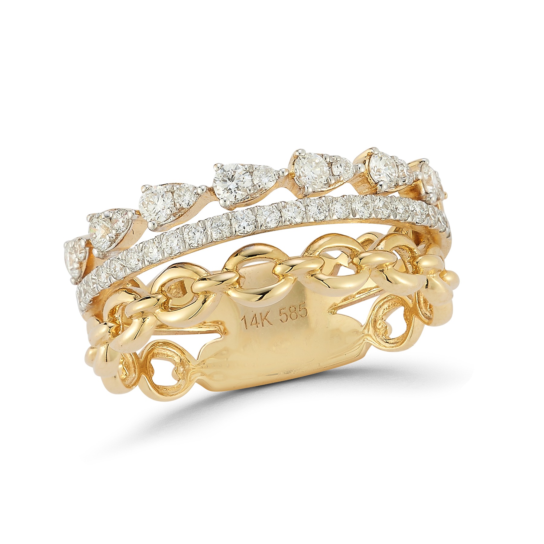 Gold & Diamond Stackable Fashion Ring