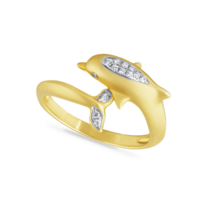 Gold & Diamond Dolphin Ring