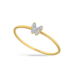 Rose Gold & Diamond Butterfly Ring