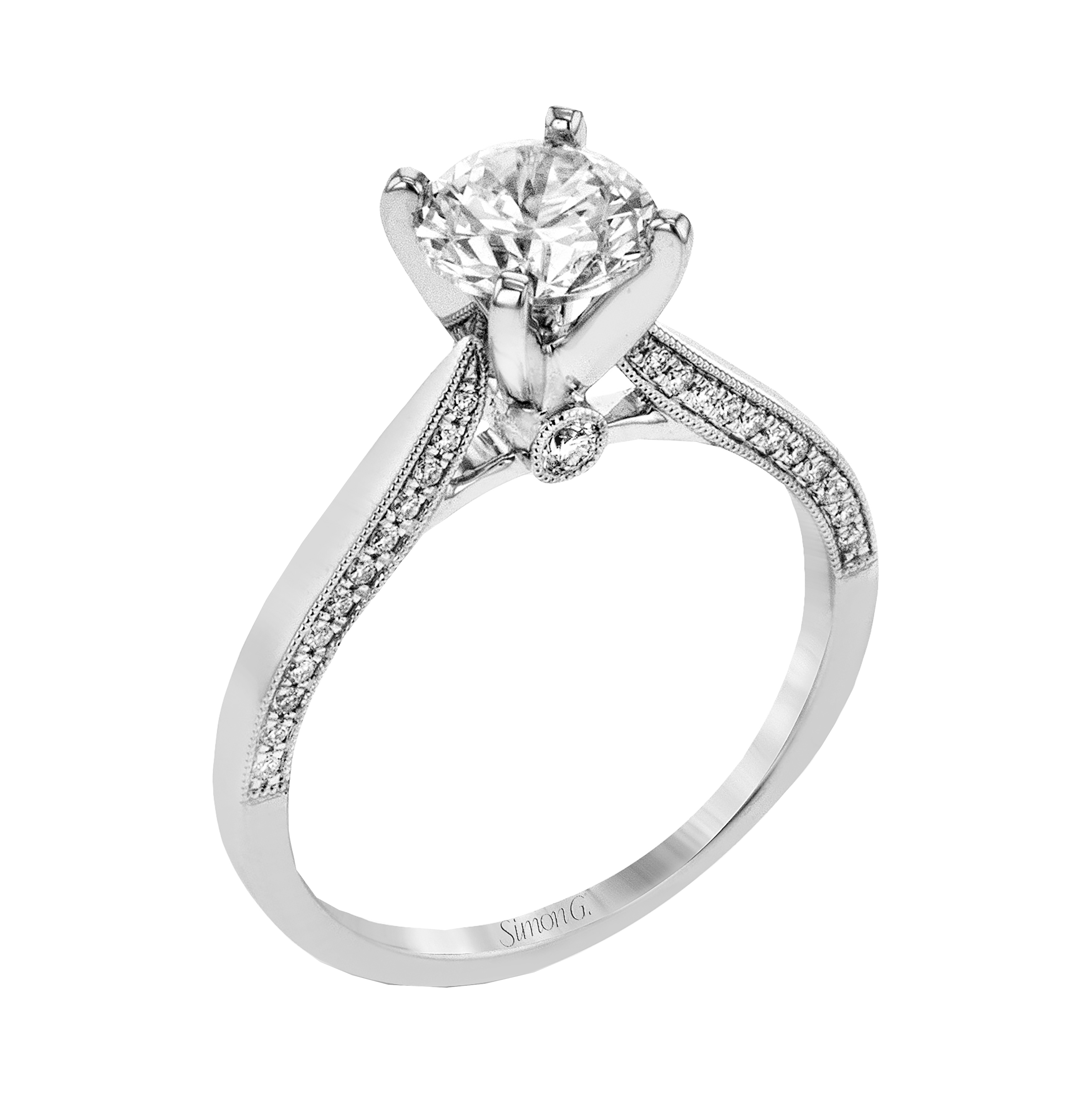 White Gold Diamond Solitaire Engagement Ring - Image 2
