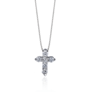 tiny diamond cross necklace