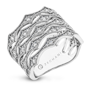 white gold & diamond stacked fashion ring