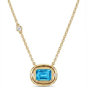Gold & Blue Topaz Necklace