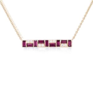 Ruby & Diamond Bar Necklace