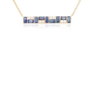 Sapphire & Diamond Bar Necklace
