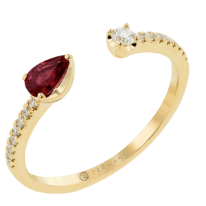 Ruby & Diamond Open Cuff Band