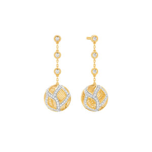 Gold & Diamond Drop Earrings