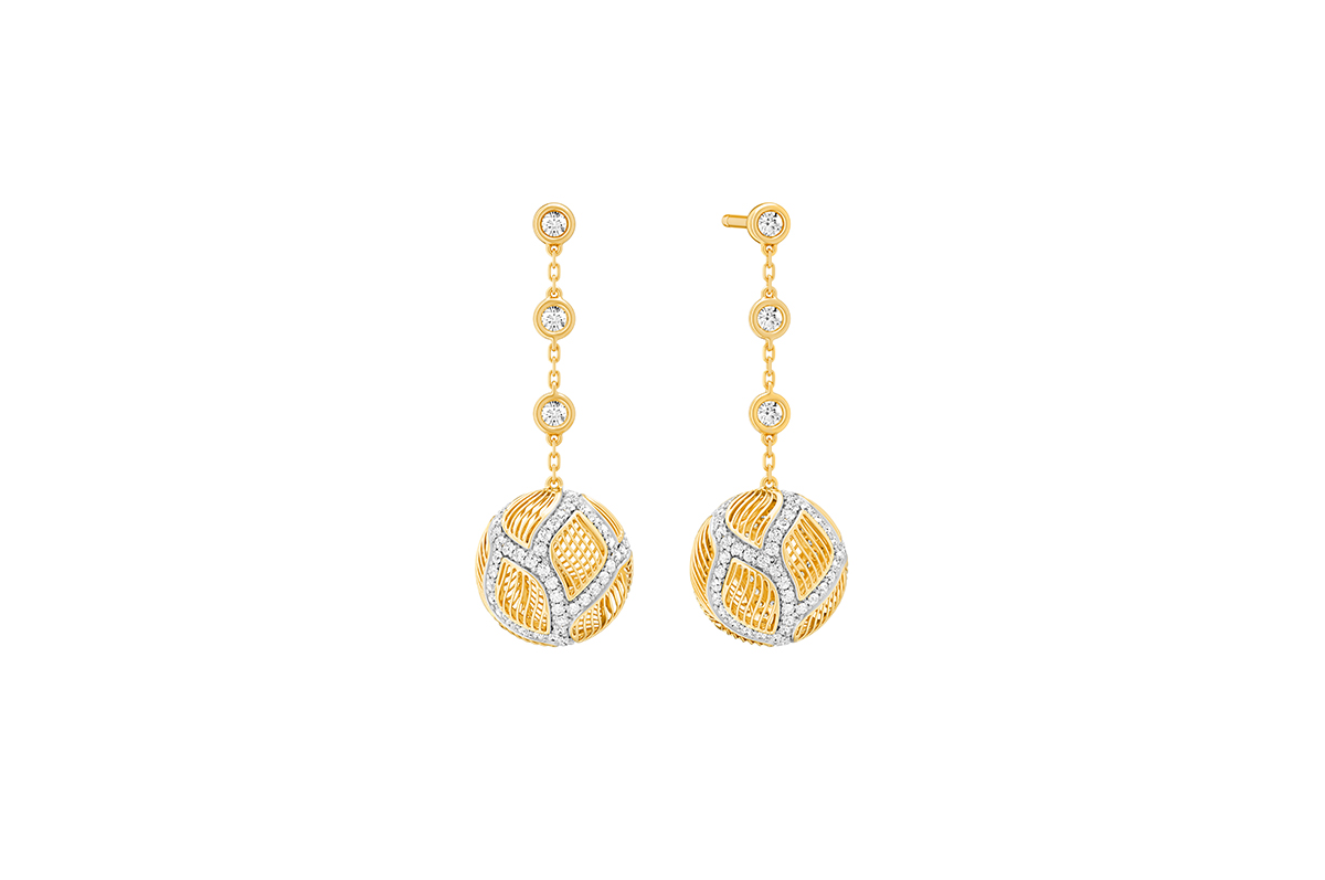 Gold & Diamond Drop Earrings