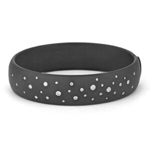 Black Titanium & Diamond Bangle