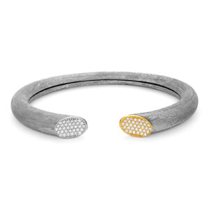 Titanium, Gold & Diamond Bangle