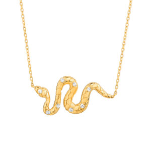 Gold & Diamond Serpent Necklace