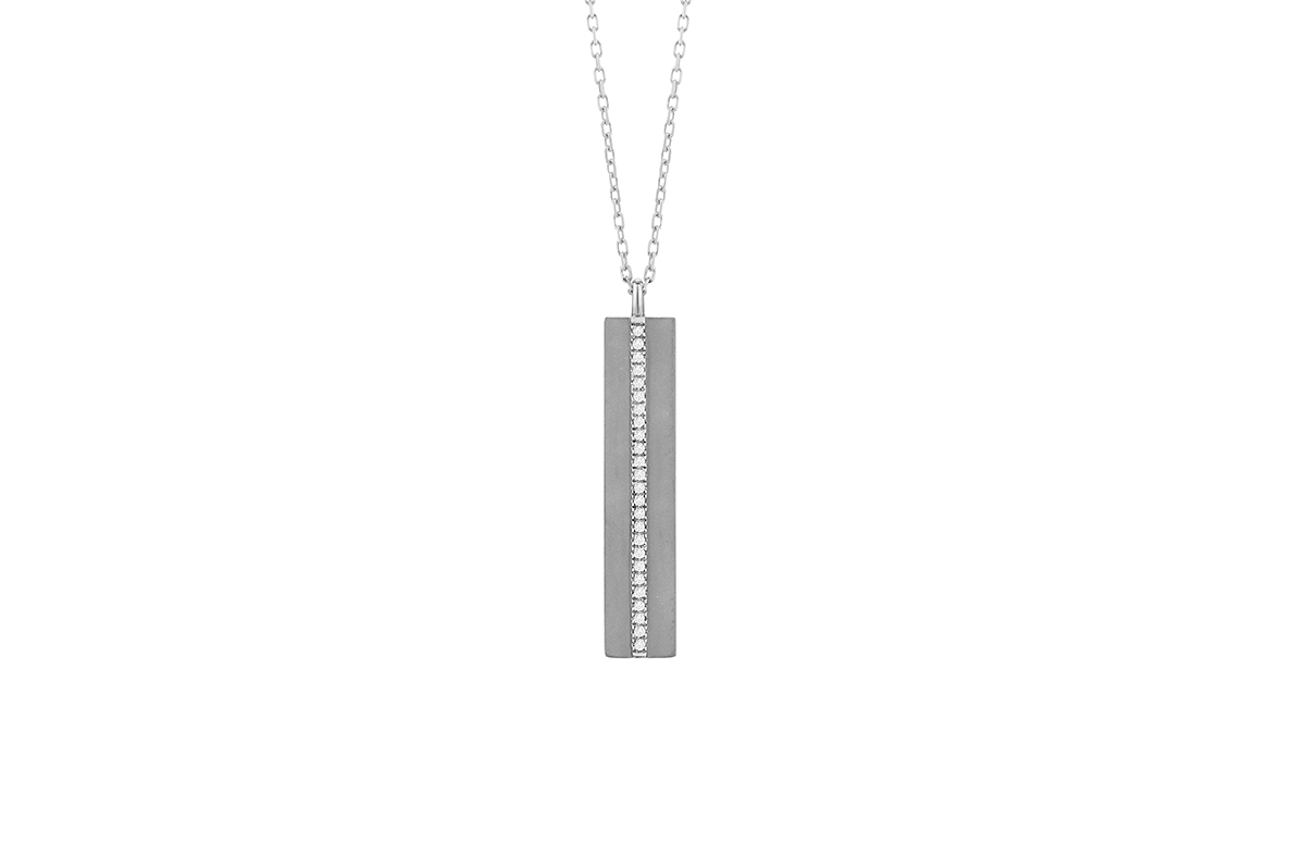 White Gold, Black Titanium & Diamond Necklace