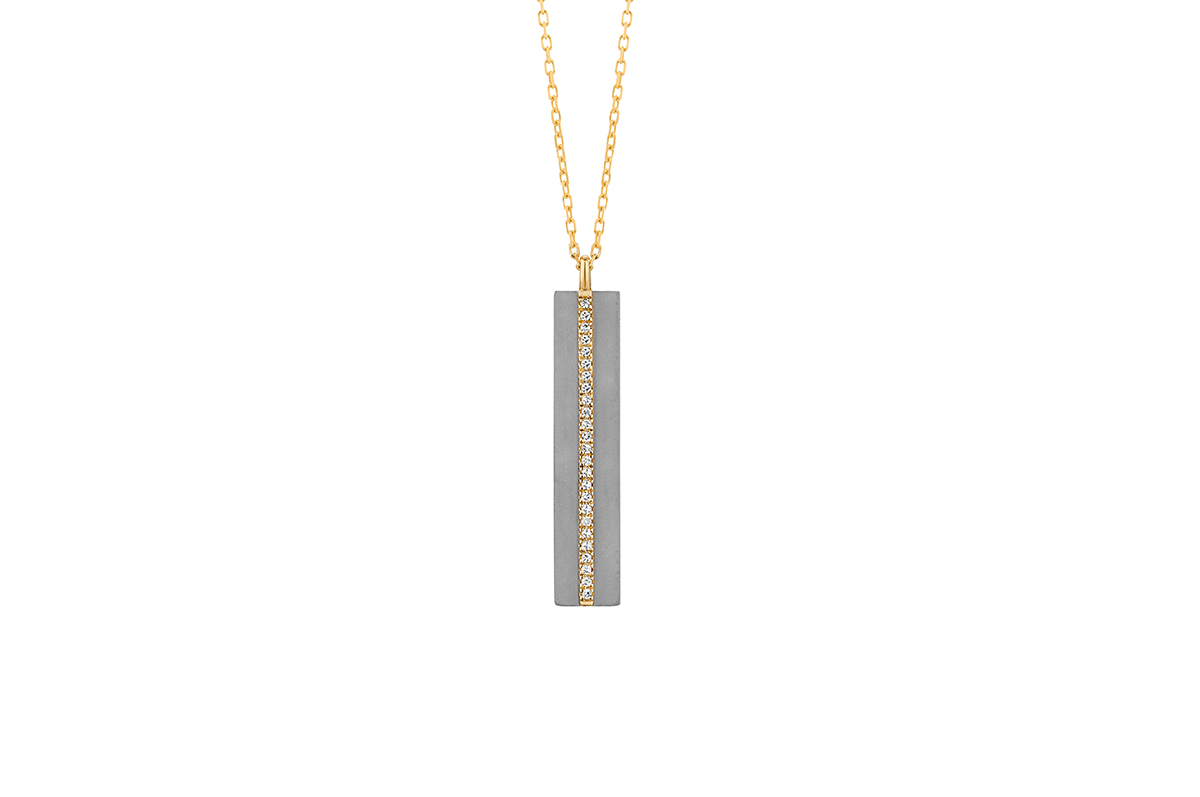 Gold, Black Titanium & Diamond Necklace