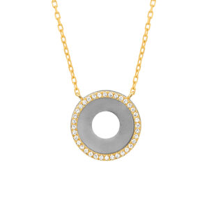 Titanium & Diamond Circle Necklace