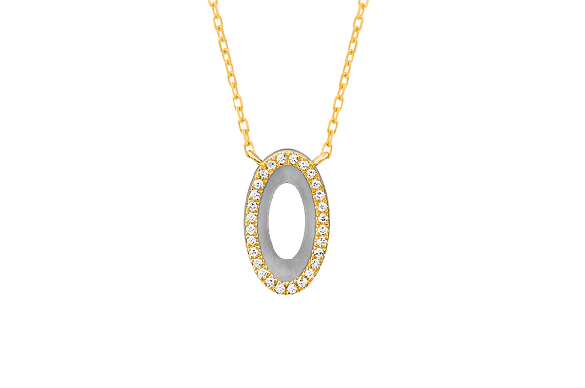 Titanium & Diamond Circle Necklace - Image 2