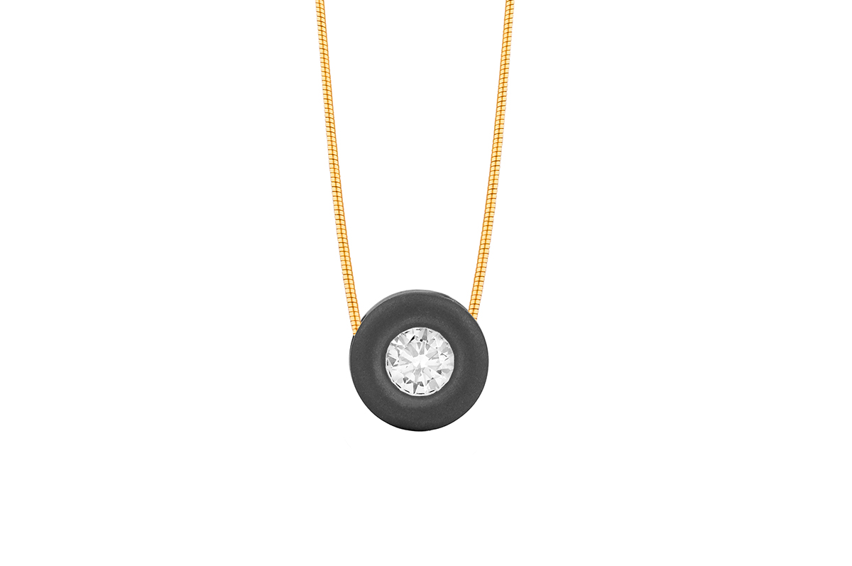 Black Titanium & Diamond Necklace - Image 2
