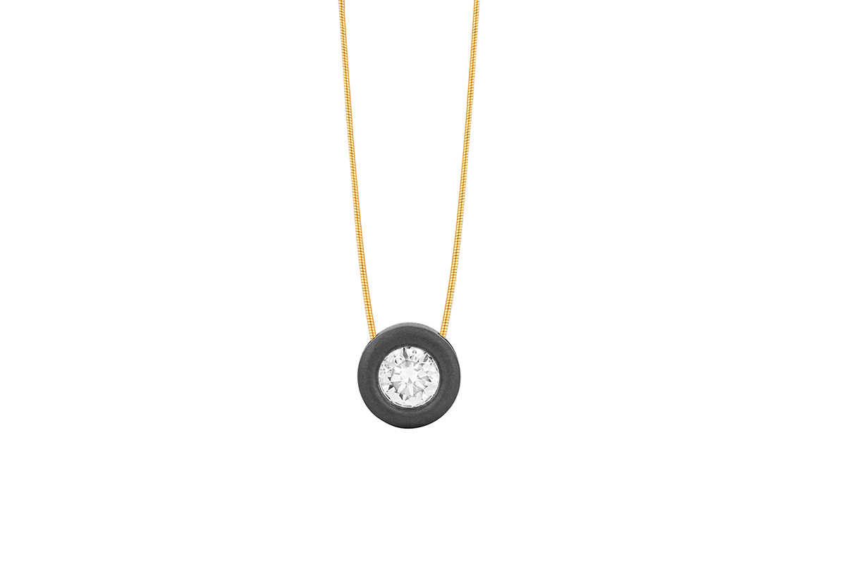 Black Titanium & Diamond Necklace - Image 3