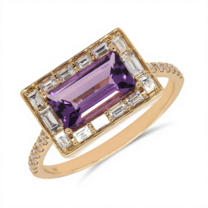 Amethyst & Diamond Fashion Ring