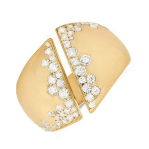 Gold & Diamond Wide Fashion Band