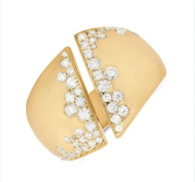 Gold & Diamond Wide Fashion Band