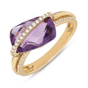 Amethyst & Diamond Fashion Ring