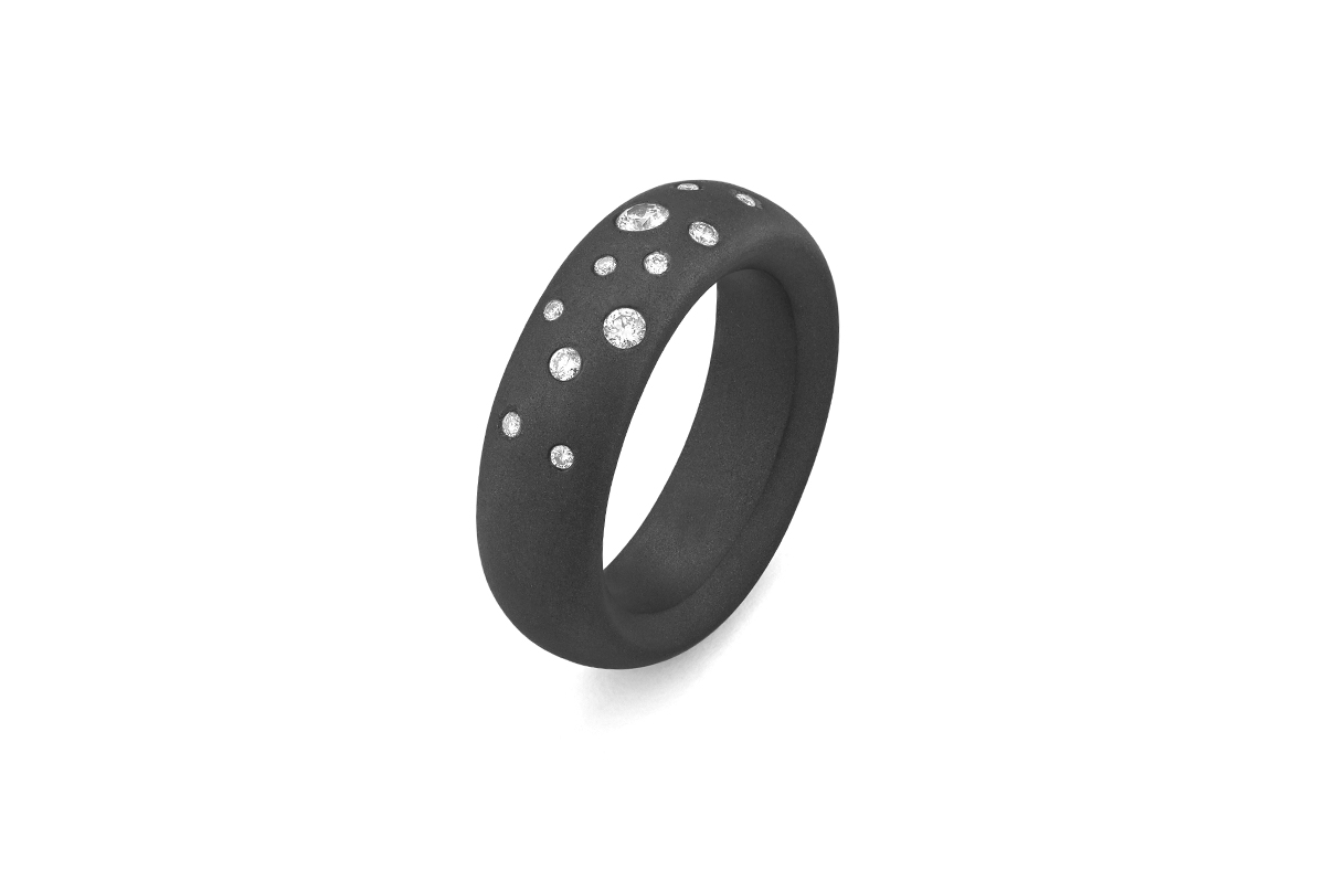 Black Titanium & Diamond Ring