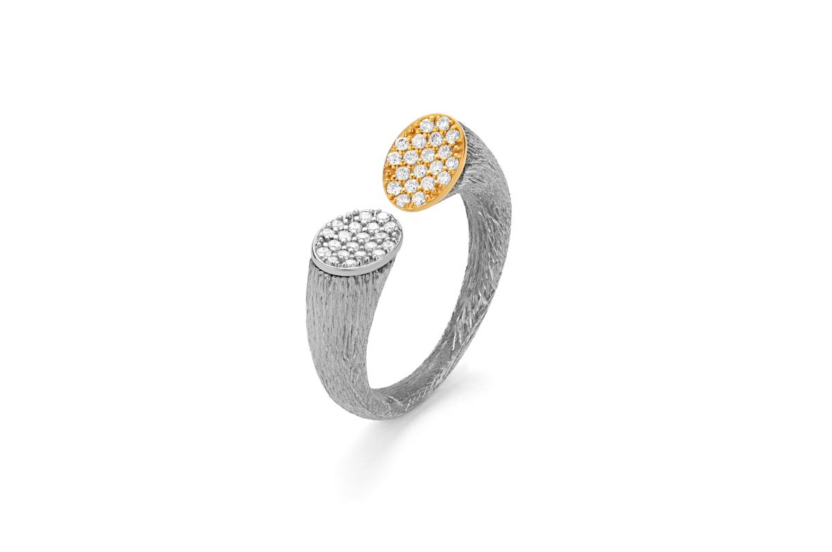 Titanium, Gold, and Diamond Cuff